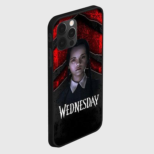 Чехол iPhone 12 Pro Wedneday black and red / 3D-Черный – фото 2