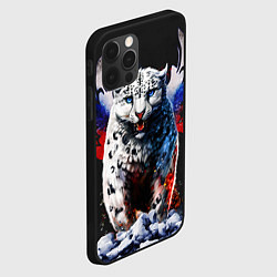 Чехол для iPhone 12 Pro Снежный барс и крылья орла в цветах триколора, цвет: 3D-черный — фото 2