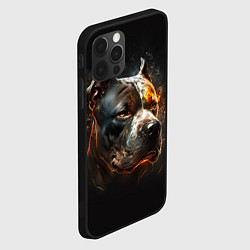 Чехол для iPhone 12 Pro Стаффордширский терьер - огонь, цвет: 3D-черный — фото 2