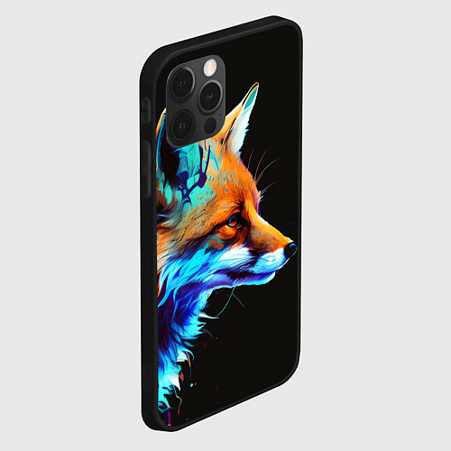 Чехол iPhone 12 Pro Красочная лисичка / 3D-Черный – фото 2
