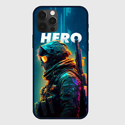Чехол для iPhone 12 Pro Герой в стиле киберпанк, цвет: 3D-черный