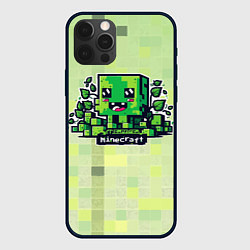 Чехол для iPhone 12 Pro Милашка криппер на кубическом фоне, цвет: 3D-черный