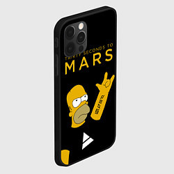 Чехол для iPhone 12 Pro 30 Seconds to Mars Гомер Симпсон рокер, цвет: 3D-черный — фото 2