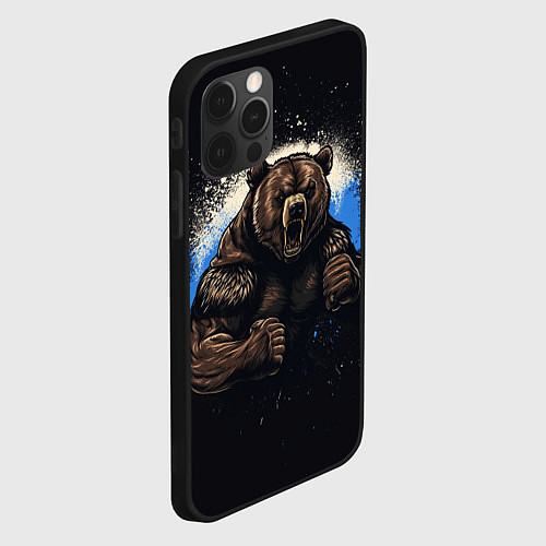 Чехол iPhone 12 Pro Сильный медведь / 3D-Черный – фото 2