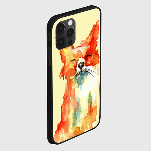Чехол iPhone 12 Pro Живописная лисица / 3D-Черный – фото 2