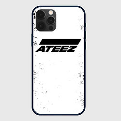 Чехол для iPhone 12 Pro Ateez black and white, цвет: 3D-черный