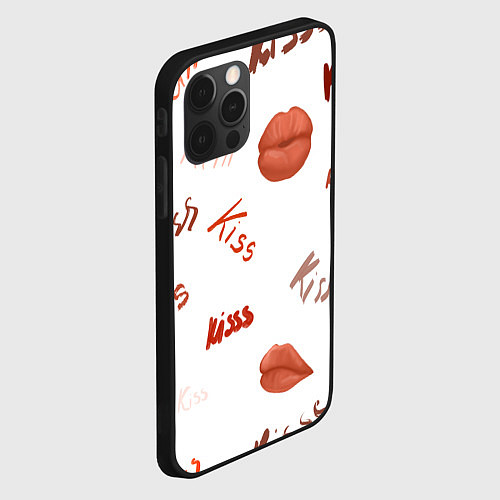 Чехол iPhone 12 Pro Поцелуйчики / 3D-Черный – фото 2