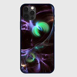 Чехол для iPhone 12 Pro Магические фиолетовые волны и цветные космические, цвет: 3D-черный