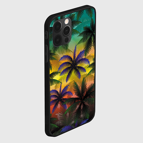 Чехол iPhone 12 Pro Кроны пальм, Багамы / 3D-Черный – фото 2