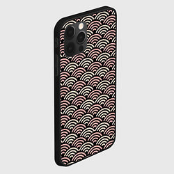 Чехол для iPhone 12 Pro Японский розовый паттерн, цвет: 3D-черный — фото 2