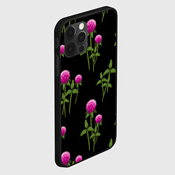 Чехол для iPhone 12 Pro Клевер на черном - паттерн, цвет: 3D-черный — фото 2