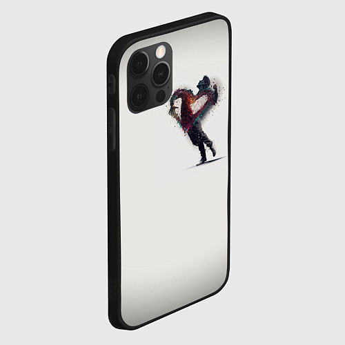 Чехол iPhone 12 Pro Душа на распашку серо белый градиент / 3D-Черный – фото 2