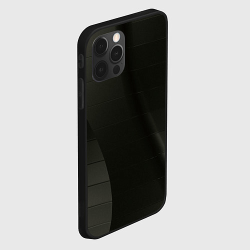 Чехол iPhone 12 Pro Чёрные геометрические металлические листы / 3D-Черный – фото 2