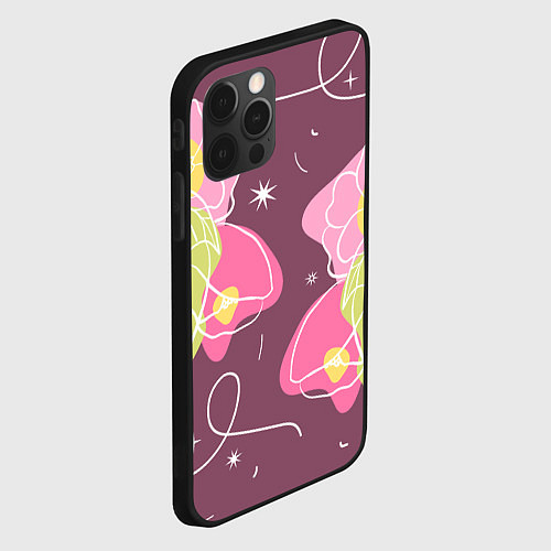 Чехол iPhone 12 Pro Звезды в цветах лайн / 3D-Черный – фото 2