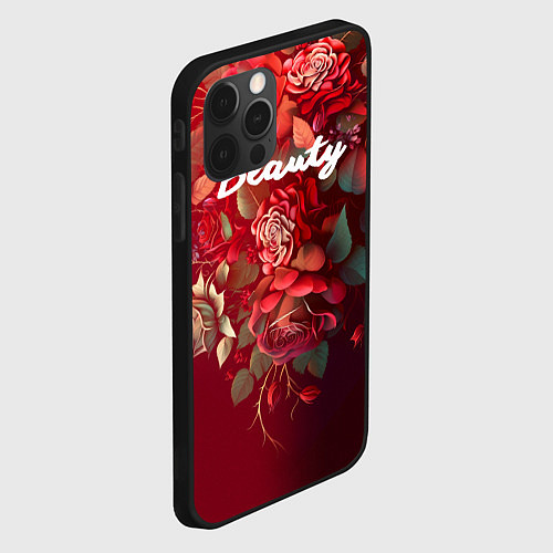 Чехол iPhone 12 Pro Beauty Красота розы / 3D-Черный – фото 2