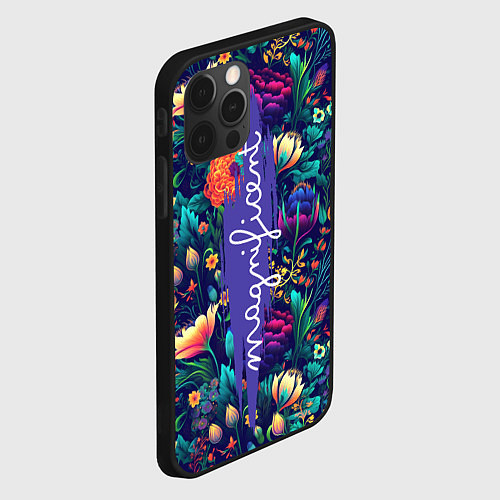 Чехол iPhone 12 Pro Magnificent Великолепная цветы / 3D-Черный – фото 2