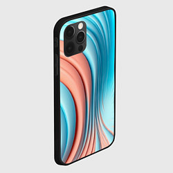 Чехол для iPhone 12 Pro Кораллово-голубая абстрактная волна, цвет: 3D-черный — фото 2