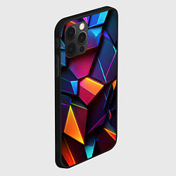 Чехол для iPhone 12 Pro Неоновые абстрактные плиты, цвет: 3D-черный — фото 2