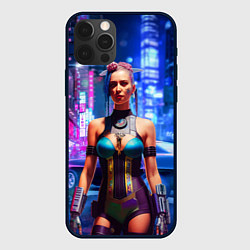 Чехол для iPhone 12 Pro Cyberpunk 2077 - neural network, цвет: 3D-черный