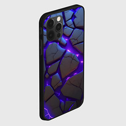 Чехол для iPhone 12 Pro Неоновые трещины - яркая лава, цвет: 3D-черный — фото 2