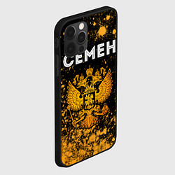 Чехол для iPhone 12 Pro Семен и зологой герб РФ, цвет: 3D-черный — фото 2