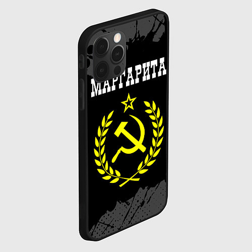 Чехол iPhone 12 Pro Маргарита и желтый символ СССР со звездой / 3D-Черный – фото 2