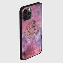 Чехол для iPhone 12 Pro Мандала гармонии, фиолетовая, космос, цвет: 3D-черный — фото 2