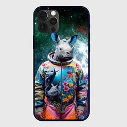 Чехол для iPhone 12 Pro Rhino in spacesuit - neural network, цвет: 3D-черный