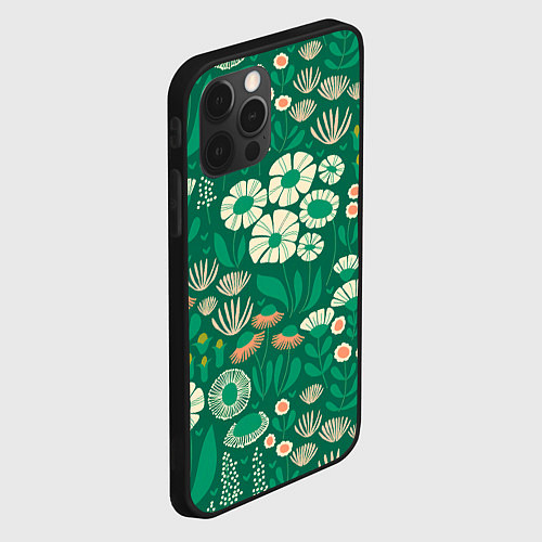 Чехол iPhone 12 Pro Поле цветов / 3D-Черный – фото 2