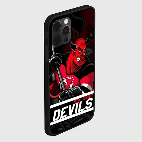 Чехол iPhone 12 Pro New Jersey Devils маскот / 3D-Черный – фото 2