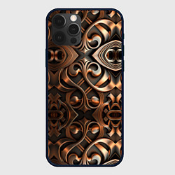 Чехол для iPhone 12 Pro Золотой узор - паттерн, цвет: 3D-черный