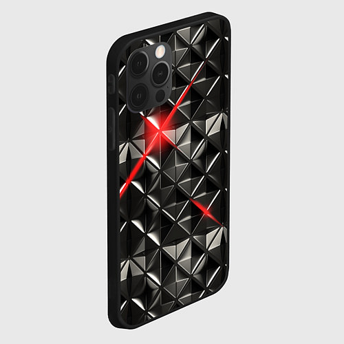Чехол iPhone 12 Pro Металлические плитки / 3D-Черный – фото 2