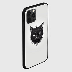 Чехол для iPhone 12 Pro Чёрный кошачий арт, цвет: 3D-черный — фото 2