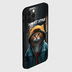 Чехол для iPhone 12 Pro Street cat, цвет: 3D-черный — фото 2