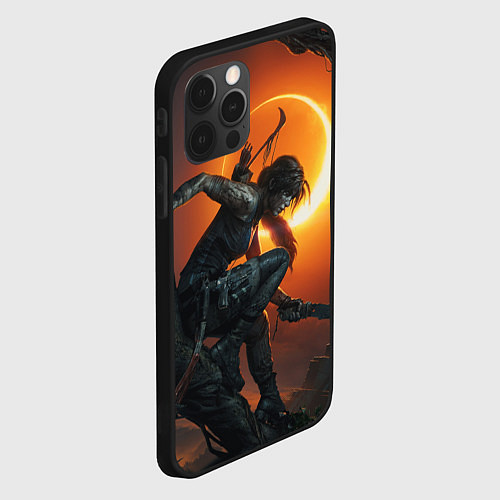 Чехол iPhone 12 Pro Lara Croft / 3D-Черный – фото 2