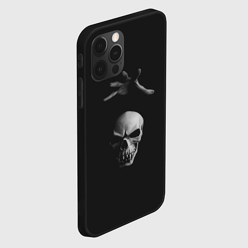 Чехол iPhone 12 Pro Человеческий череп / 3D-Черный – фото 2