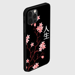Чехол для iPhone 12 Pro Сакура, дерево жизни, цвет: 3D-черный — фото 2