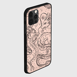 Чехол для iPhone 12 Pro Дракон - унесенные призраками: тату на бежевом, цвет: 3D-черный — фото 2