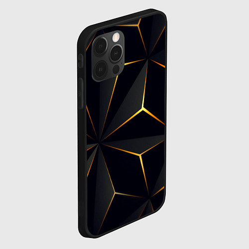Чехол iPhone 12 Pro Hexagon Line Smart / 3D-Черный – фото 2