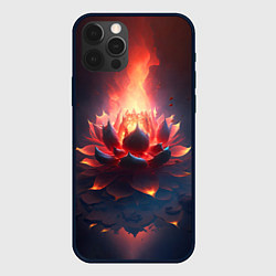 Чехол для iPhone 12 Pro Огненный лотус, цвет: 3D-черный