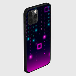 Чехол для iPhone 12 Pro Светящиеся неоновые квадраты, цвет: 3D-черный — фото 2