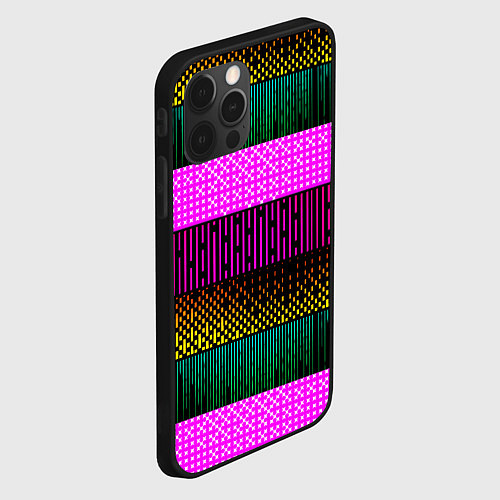 Чехол iPhone 12 Pro Patterned stripes / 3D-Черный – фото 2