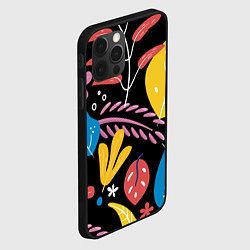 Чехол для iPhone 12 Pro Красочная цветочная композиция, цвет: 3D-черный — фото 2