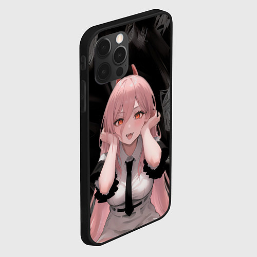 Чехол iPhone 12 Pro Человек-Бензопила: Пауэр / 3D-Черный – фото 2