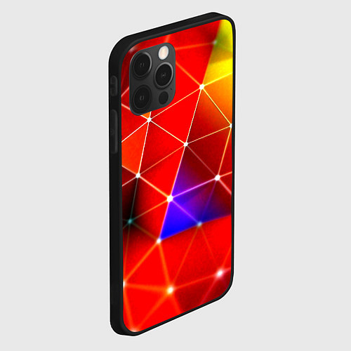 Чехол iPhone 12 Pro Digital triangle abstract / 3D-Черный – фото 2