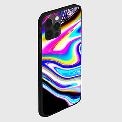 Чехол для iPhone 12 Pro Неоновые размытые краски, цвет: 3D-черный — фото 2