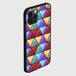Чехол для iPhone 12 Pro Геометрический красочный паттерн, цвет: 3D-черный — фото 2
