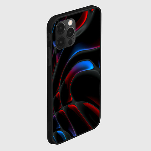 Чехол iPhone 12 Pro Neon colors drops of liquid / 3D-Черный – фото 2