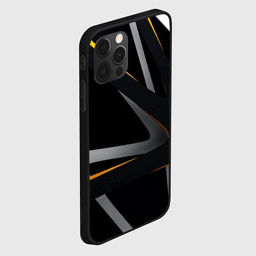 Чехол iPhone 12 Pro Спортивная геометрия полосы / 3D-Черный – фото 2