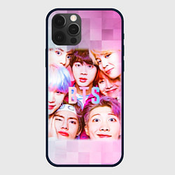 Чехол для iPhone 12 Pro BTS K-pop, цвет: 3D-черный